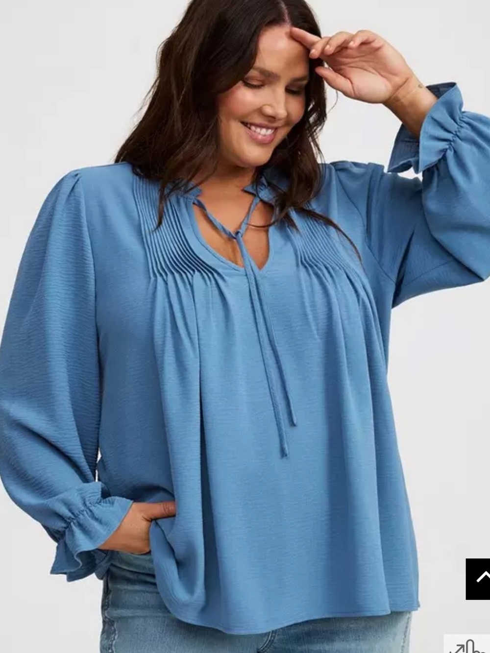 NWT Torrid pintuck peasant blouse